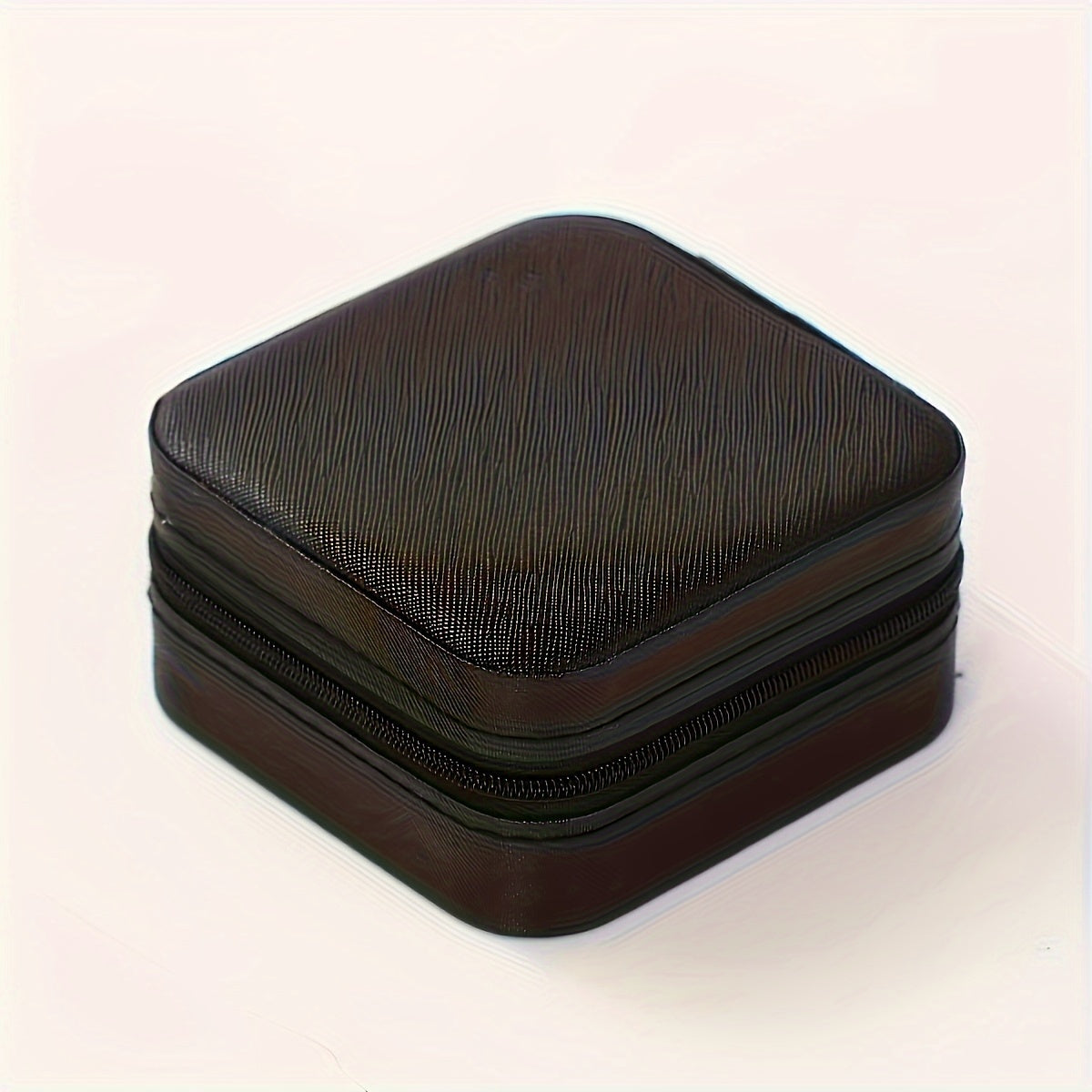 Luxurious Faux Leather Jewelry Organizer Box with Zipper and Multiple Compartments