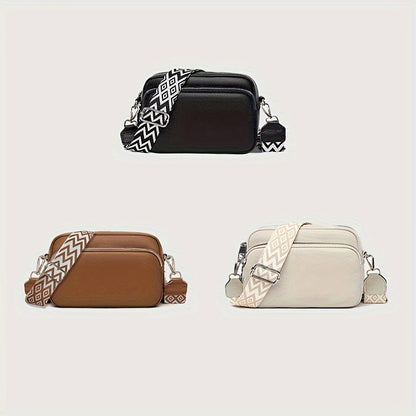 Women's Casual Crossbody Bag with Adjustable Geometric Strap