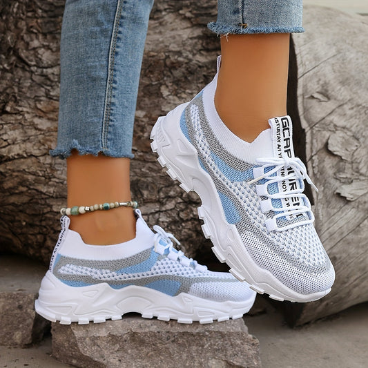 Women's Colorblock Breathable and Comfortable Running Sneakers