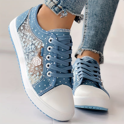 CHICME Women's Floral Casual Sneakers, Breathable and Comfortable