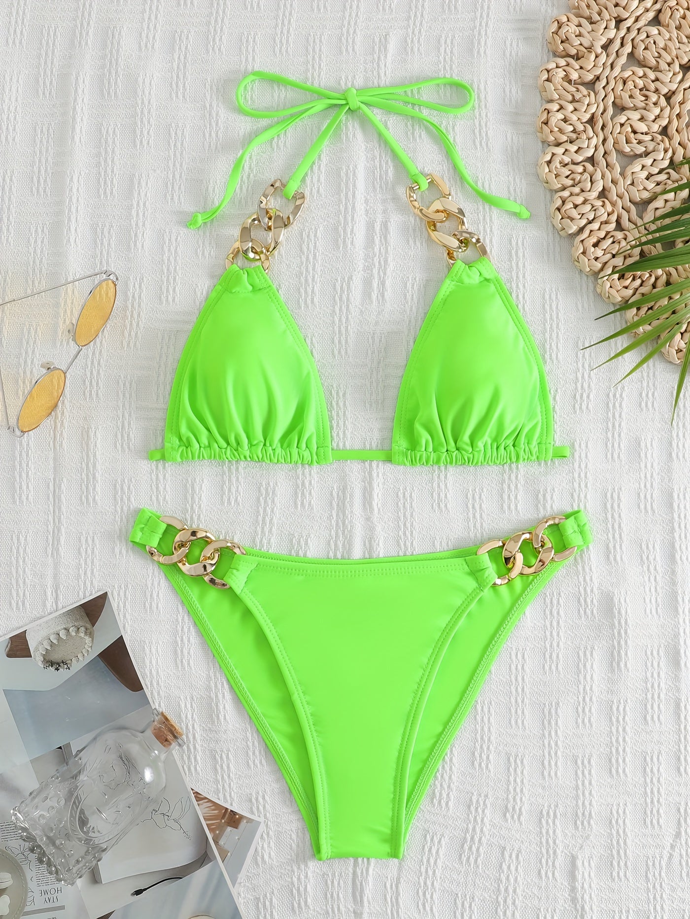 Women's Split Swimwear Chainless Sleeveless Sexy Bikini
