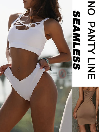Pack Women's Seamless High-Waisted Thongs - Comfort and No Show Design.