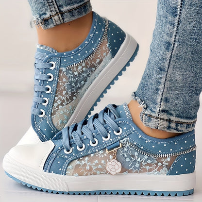 CHICME Women's Floral Casual Sneakers, Breathable and Comfortable